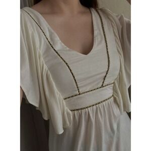 Guess nwt Greek Goddess Angelcore Regencycore Gold Trim Flutter Sleeve Sm